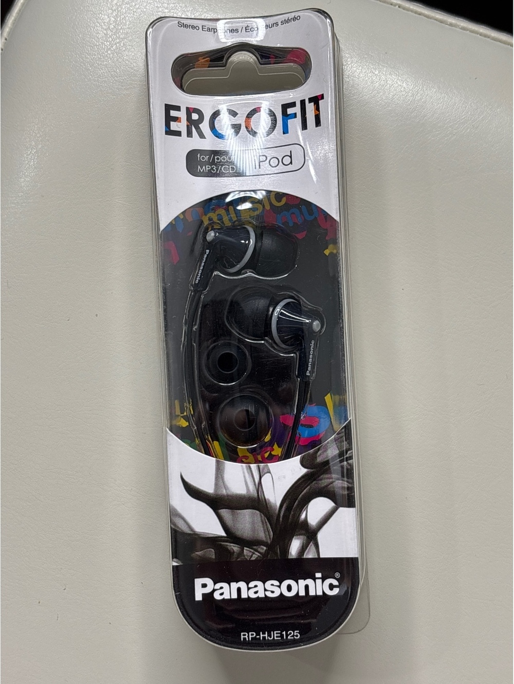 Panasonic RP-HJE125 Black In-Ear Stereo Earphones with Ergonomic Fit